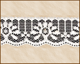 Raschel Lace Fabric Trim, 1-1/8 inch, White